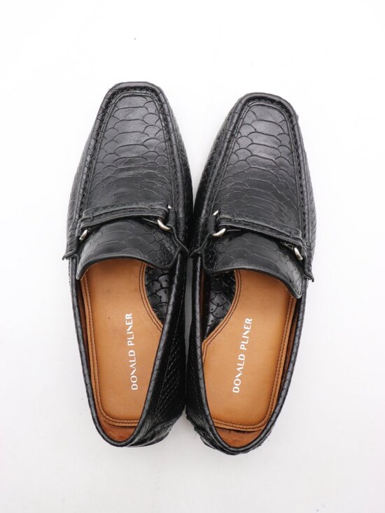 Donald Pliner Donniedrus Loafers Shoes Men\'s Size 9.5 M Black Leather Slip On main image 7